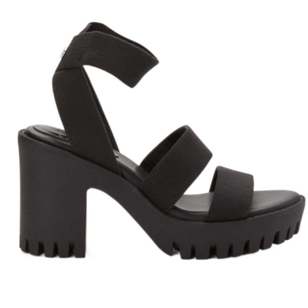 ❤️LUG WEBBED HEEL SANDAL Elegant Black Platform Sandals NYC Maden Size 10 NWT